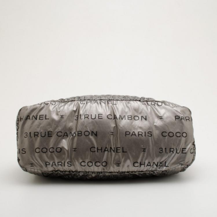 Pre Owned Chanel Silver Rue de Cambon Unlimited Large Boston Bag