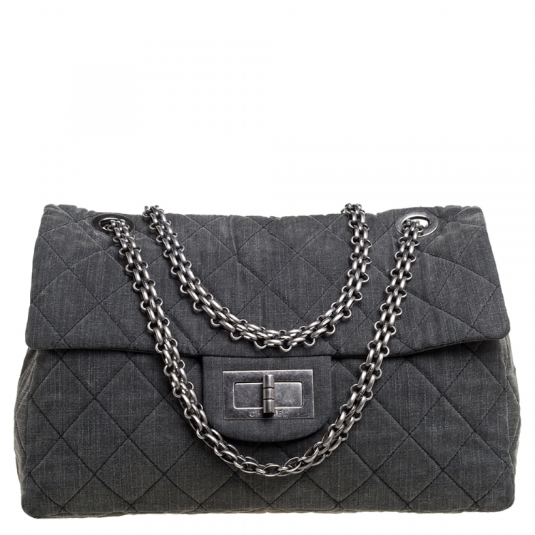 Chanel Grey Quilted Fabric Limited Edition XXL Reissue Travel Bag Chanel |  The Luxury Closet