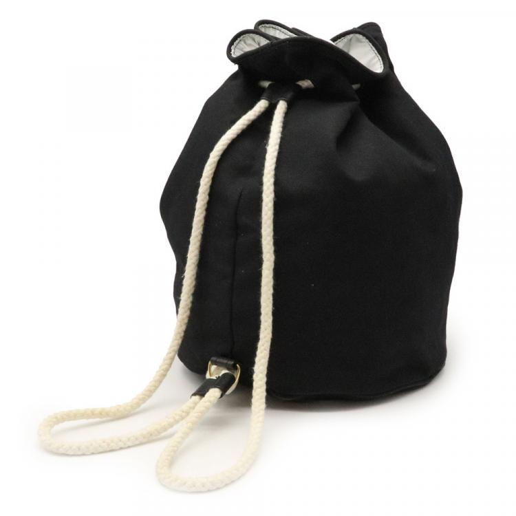 chanel black bucket bag large