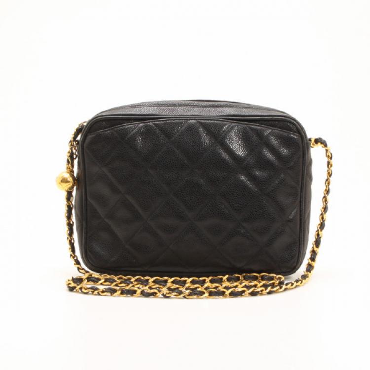 Chanel Black Vintage Quilted Lambskin Tassel Shoulder Bag Chanel