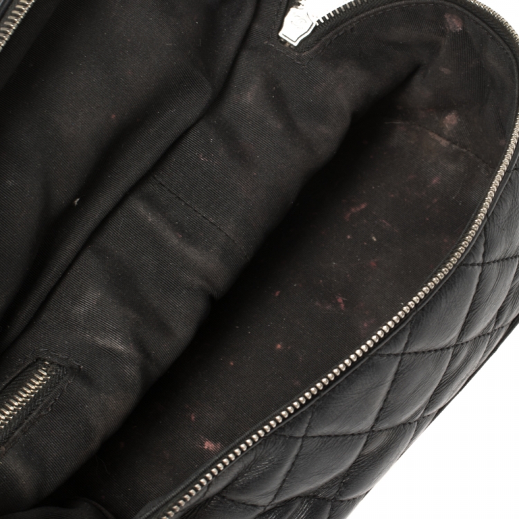 Pre Owned Chanel Black Quilted Leather and PVC Aquarium Backpack