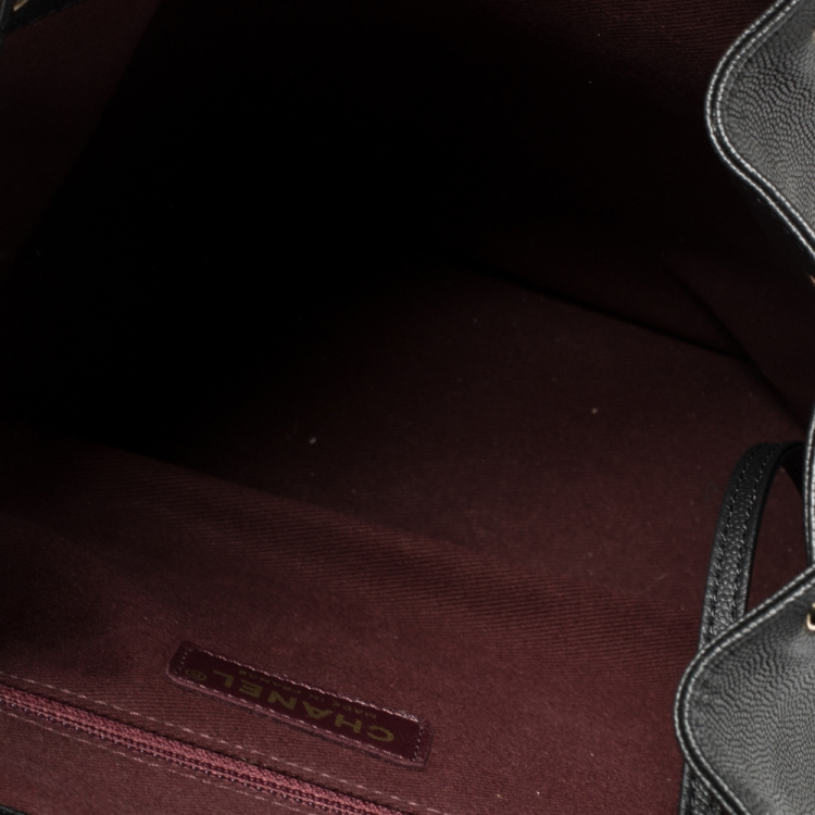 مملوكة مسبقًا Chanel Black Quilted Caviar Leather Business Affinity Backpack