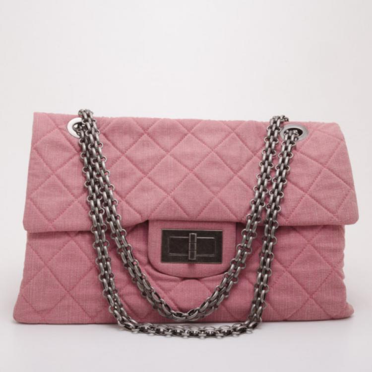 Chanel Rose Denim Sac Class Flap Bag Chanel