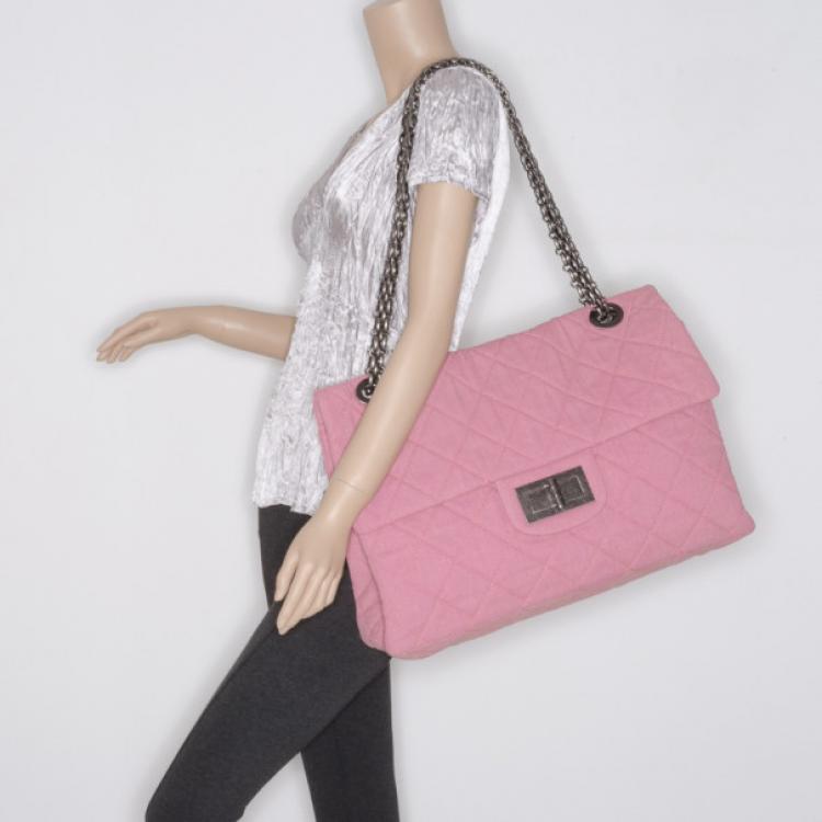 Chanel Rose Denim Sac Class Flap Bag Chanel