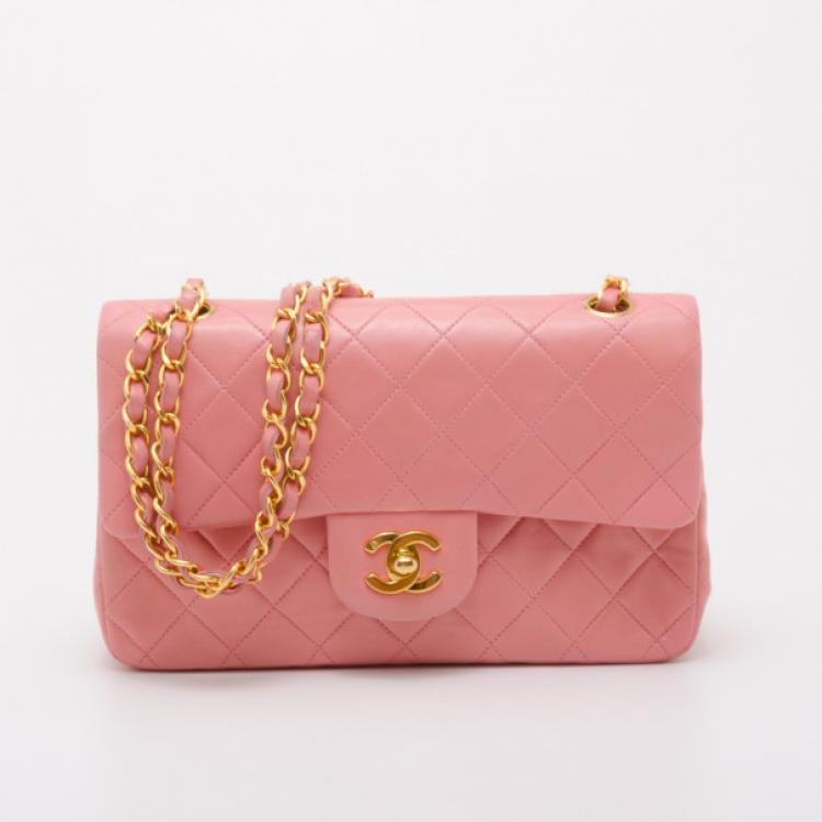 pink velvet chanel purse