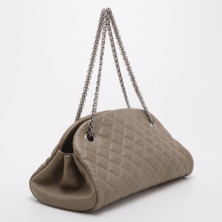 Pre Owned Chanel Dark Gold Caviar Leather Just Mademoiselle Bowling Bag 