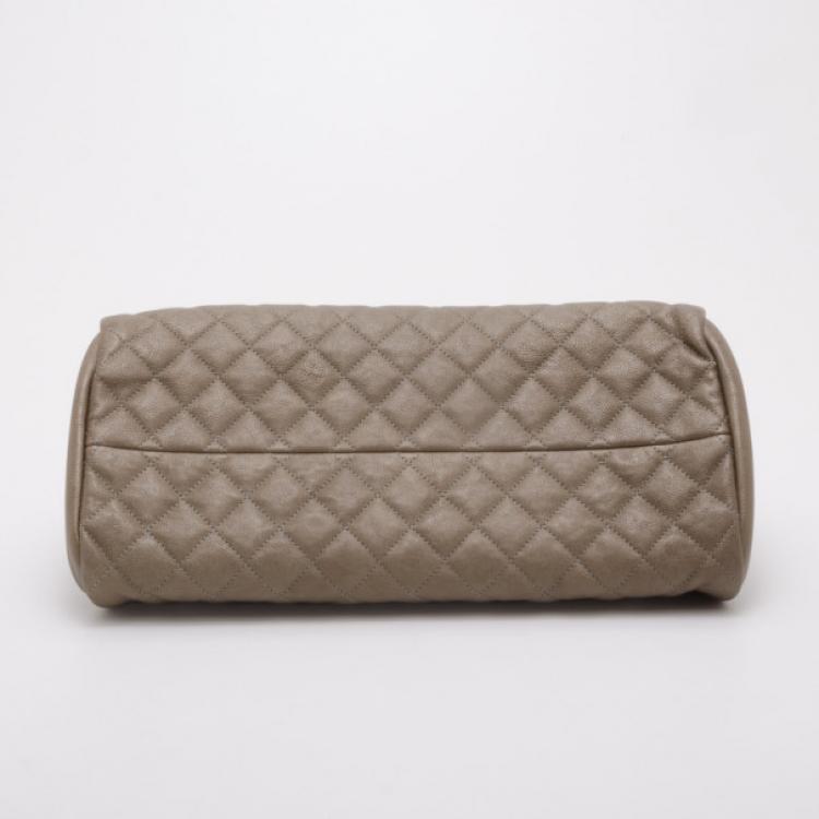 Pre Owned Chanel Dark Gold Caviar Leather Just Mademoiselle Bowling Bag 