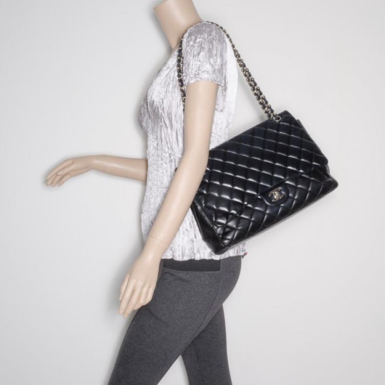 Chanel Black Lambskin Maxi Flap Bag Chanel