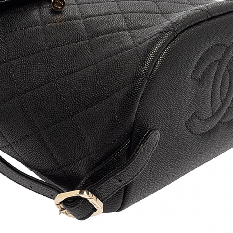 مملوكة مسبقًا Chanel Black Quilted Caviar Leather Filigree Backpack