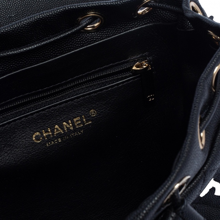 مملوكة مسبقًا Chanel Black Quilted Caviar Leather Filigree Backpack
