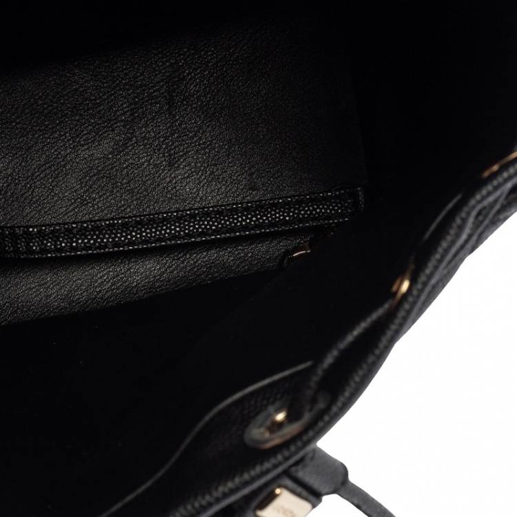 مملوكة مسبقًا Chanel Black Quilted Caviar Leather Filigree Backpack