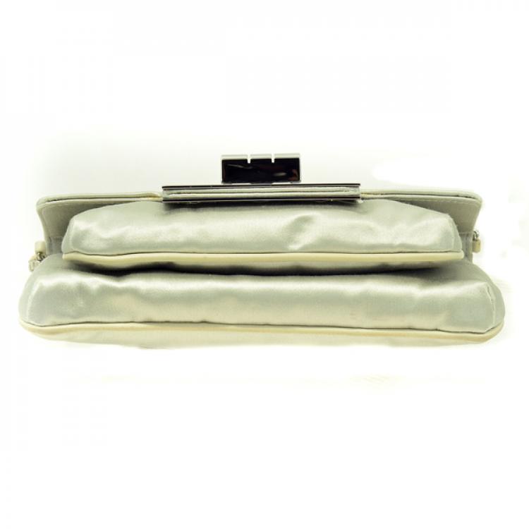 Pre Owned Chanel Evening bag in Duchess Satin and Ruthenium hardware