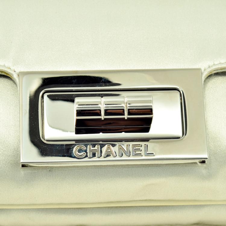 Pre Owned Chanel Evening bag in Duchess Satin and Ruthenium hardware