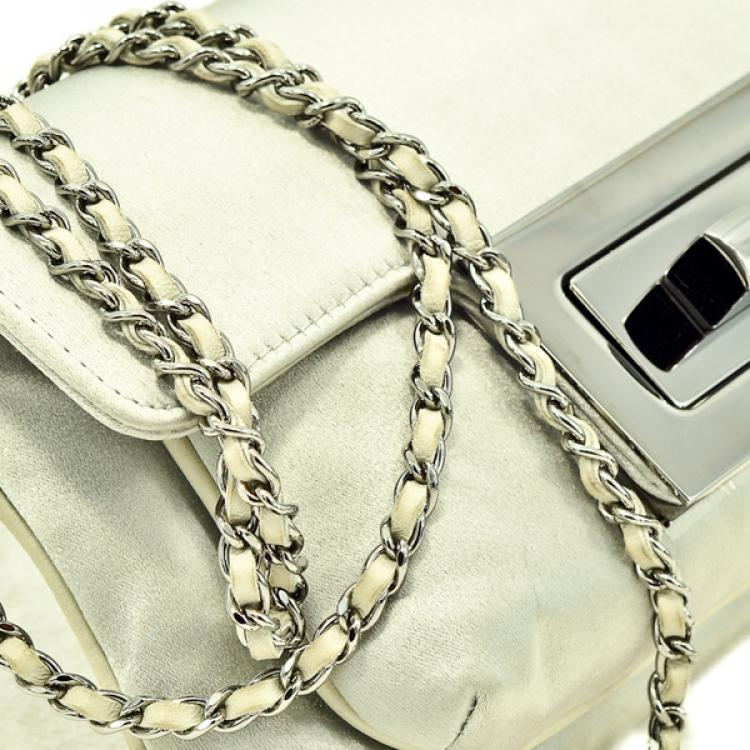 Pre Owned Chanel Evening bag in Duchess Satin and Ruthenium hardware