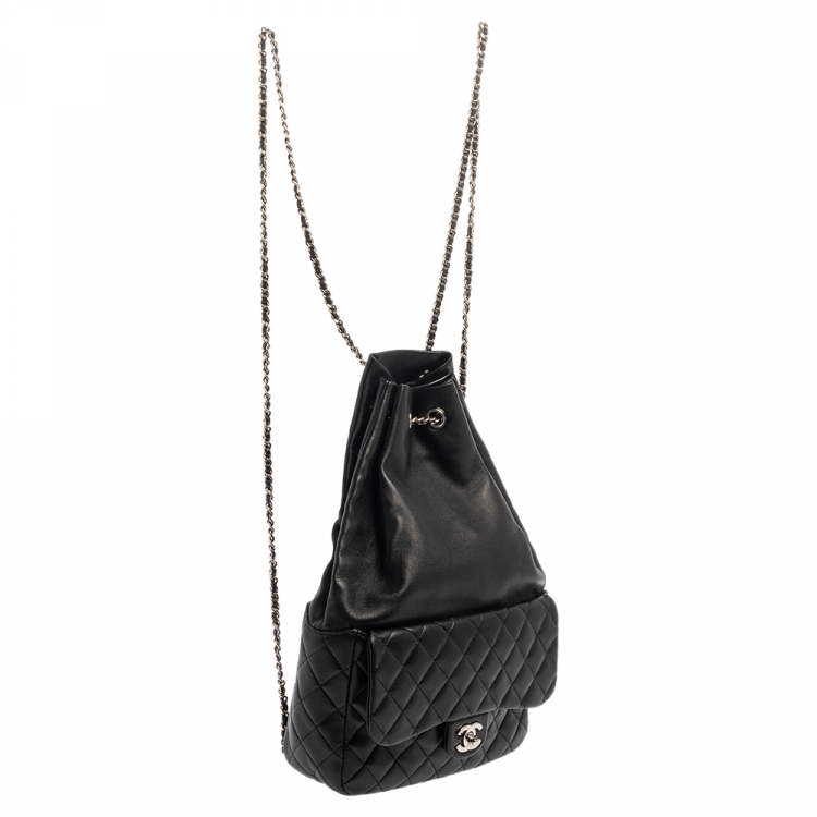 مملوكة مسبقًا Chanel Black Quilted Leather Large Seoul Backpack