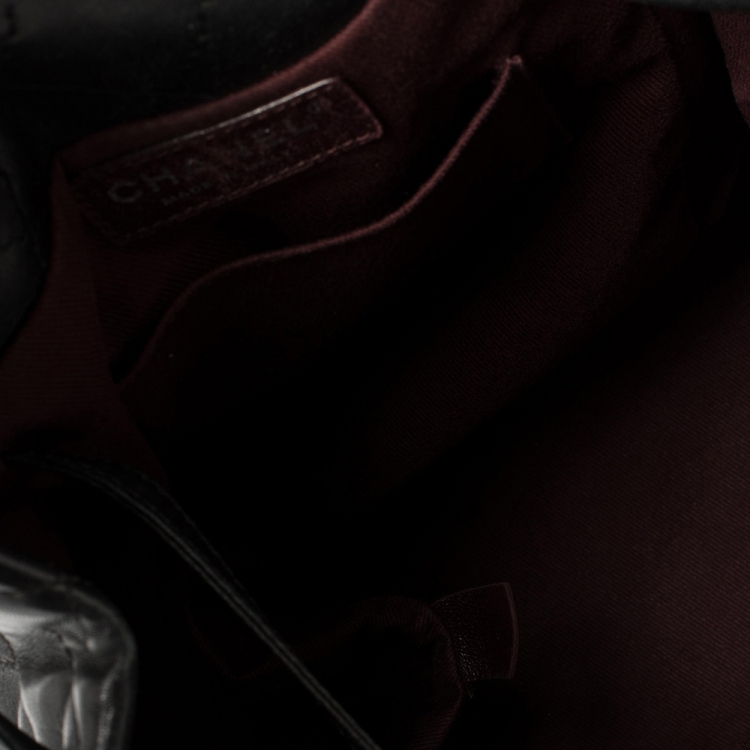 Pre Owned Chanel Black Quilted Lambskin Leather Daily Supple Backpack