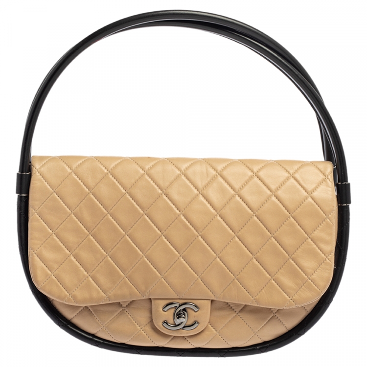 Chanel Beige Quilted Leather Medium Hula Hoop Bag Chanel | The Luxury Closet