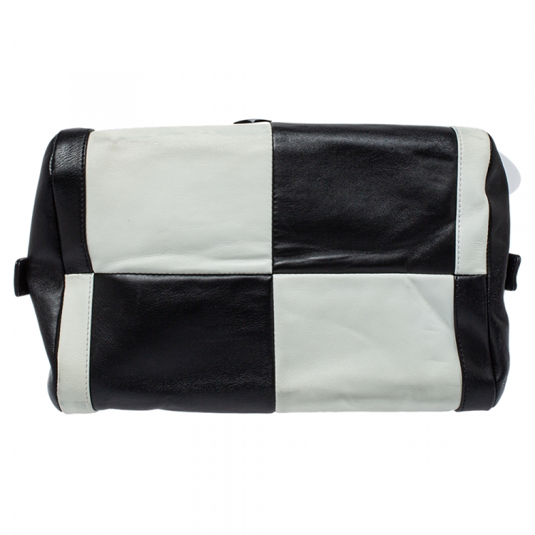 Pre Owned Chanel Bicolor Leather CC Bowling Bag