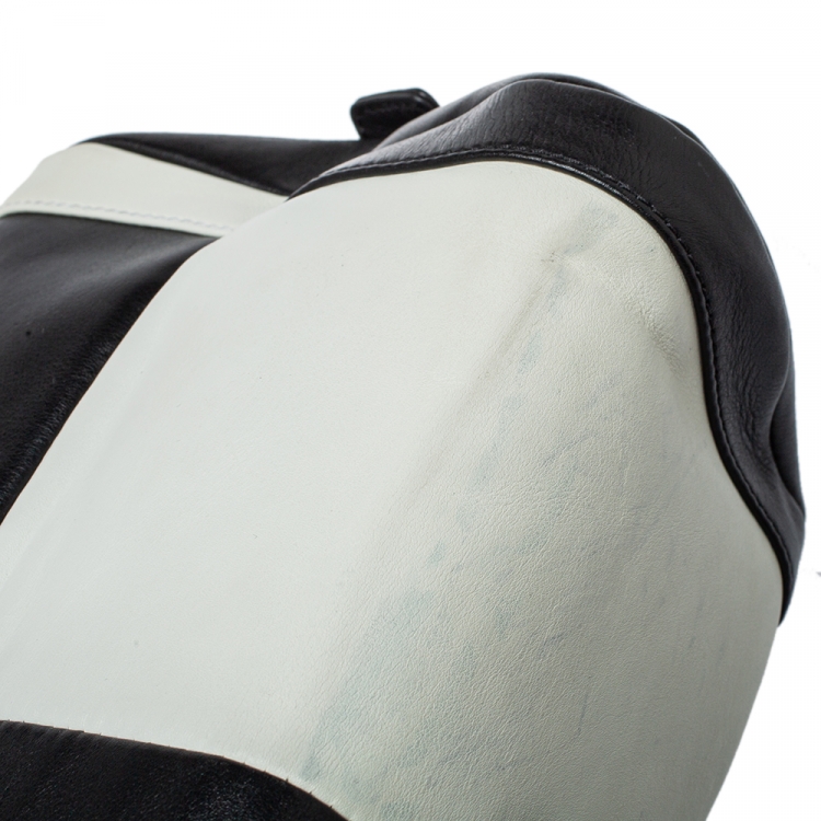 Pre Owned Chanel Bicolor Leather CC Bowling Bag