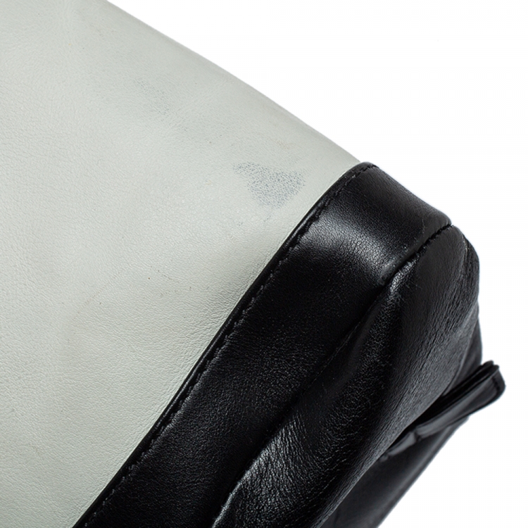 Pre Owned Chanel Bicolor Leather CC Bowling Bag