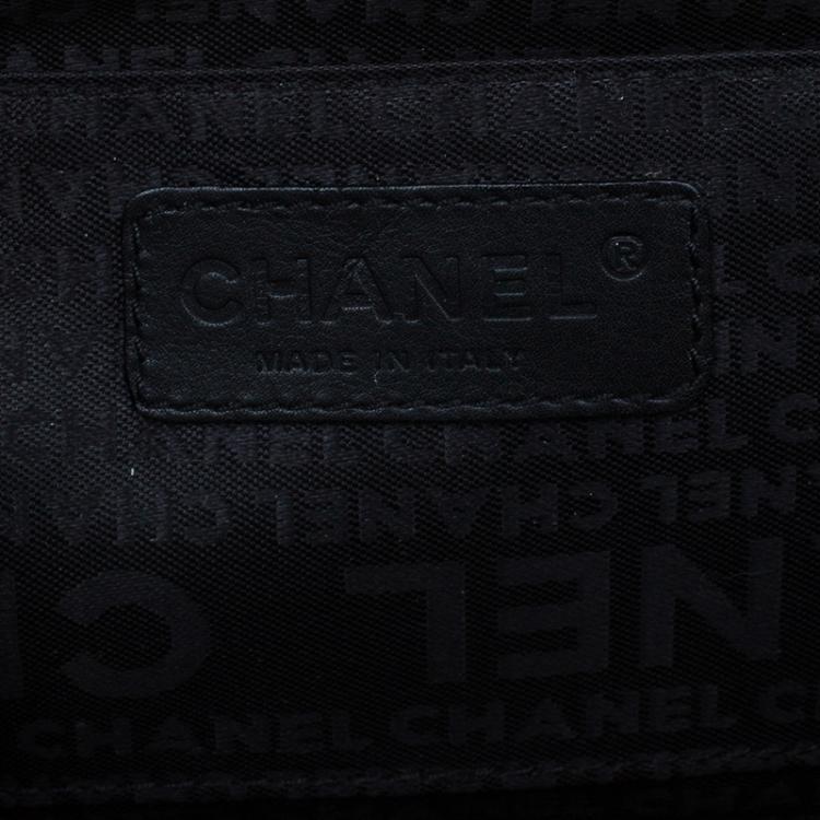 Pre Owned Chanel Gold Tweed Double Pocket Satchel Bag