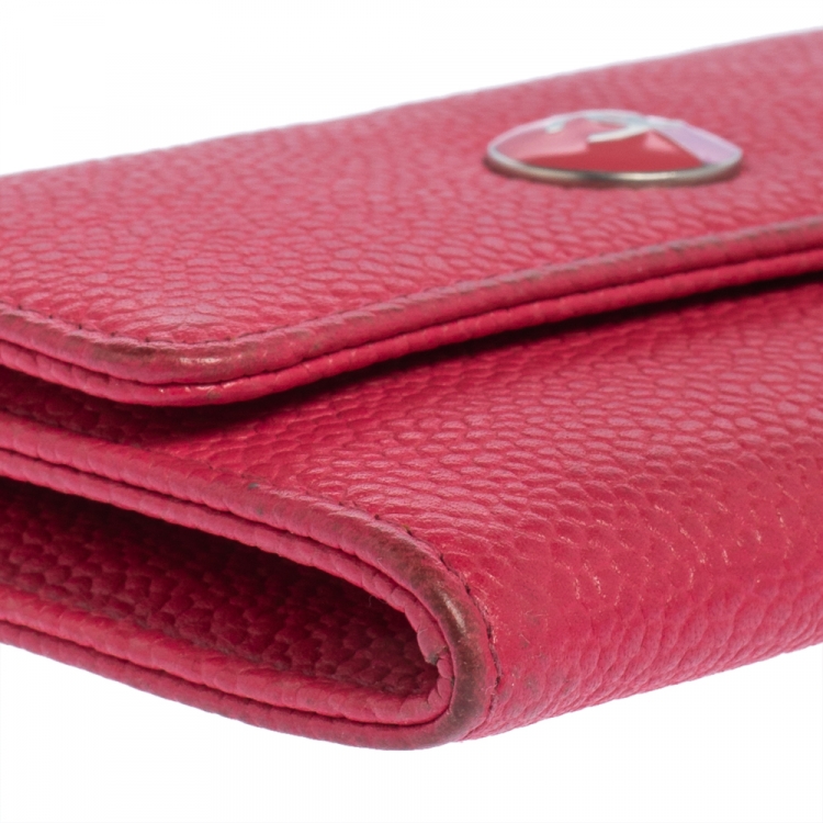 Pre Owned Chanel Pink Caviar Leather CC Flap Card Holder