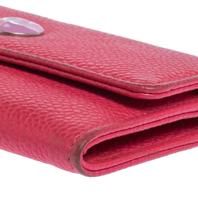 Pre Owned Chanel Pink Caviar Leather CC Flap Card Holder