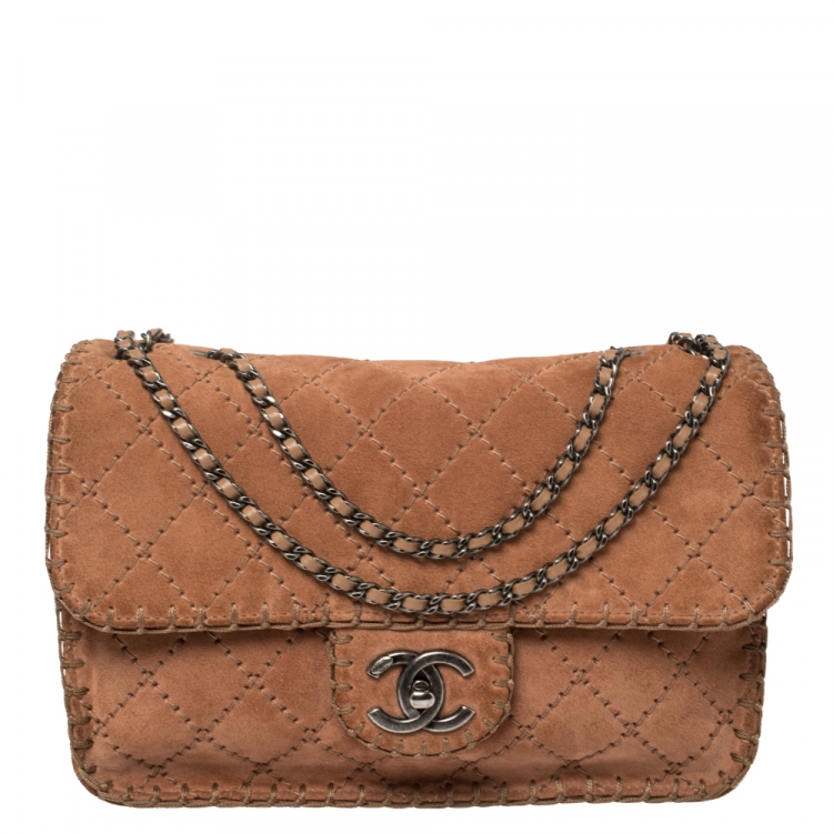 suede chanel vintage messenger bag