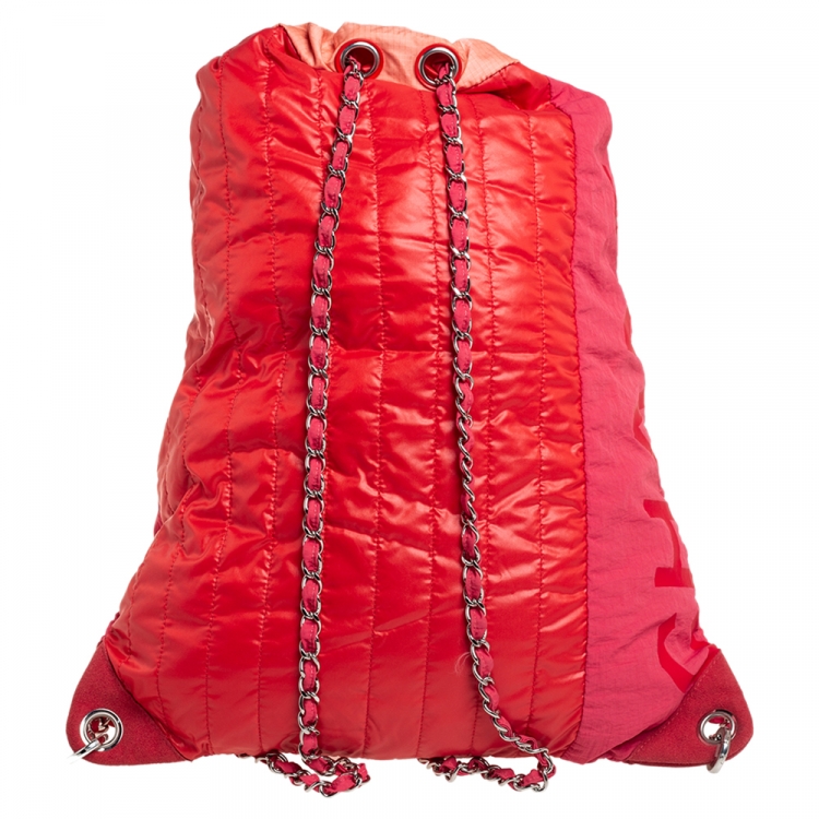 مملوكة مسبقًا Chanel Multicolor Vertical Quilted Nylon Large Coco Neige Convertible Backpack