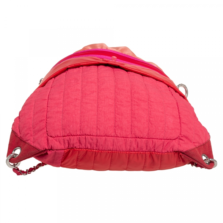 مملوكة مسبقًا Chanel Multicolor Vertical Quilted Nylon Large Coco Neige Convertible Backpack