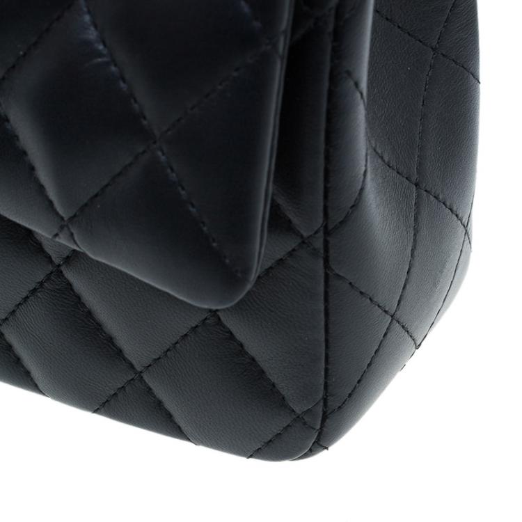 Pre Owned Chanel Black Quilted Leather New Mini Classic Single Flap Bag