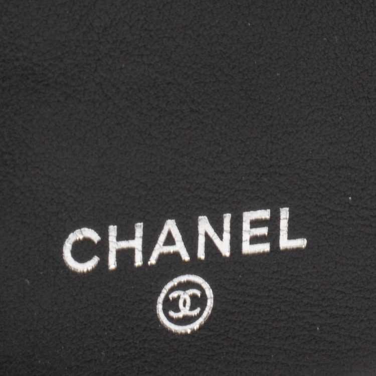 Pre Owned Chanel Black Quilted Patent Leather Flap Long Wallet