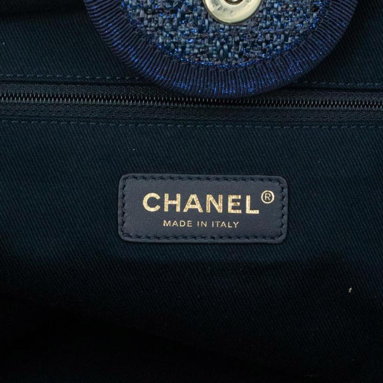 Pre Owned Chanel Blue Denim Deauville Tote Bag