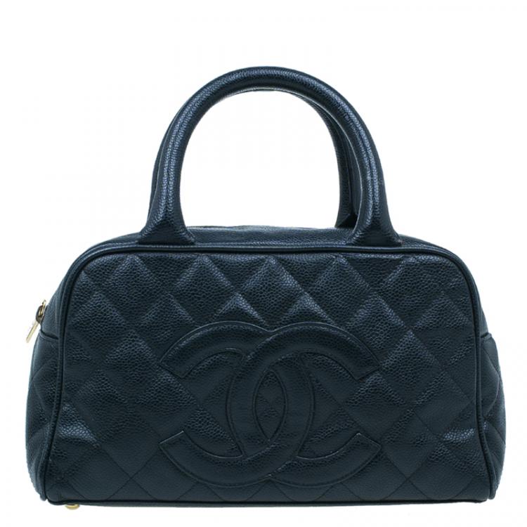 Chanel Black Quilted Caviar Leather Small Bowler Bag Chanel TLC