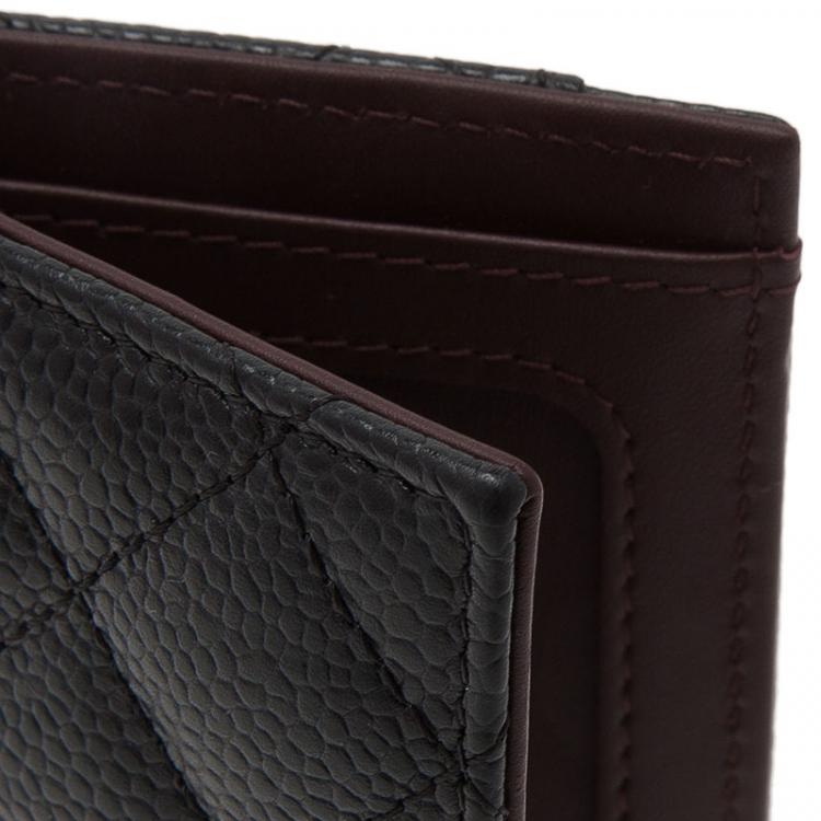 Pre Owned Chanel Black Quilted Lambskin Card Holder