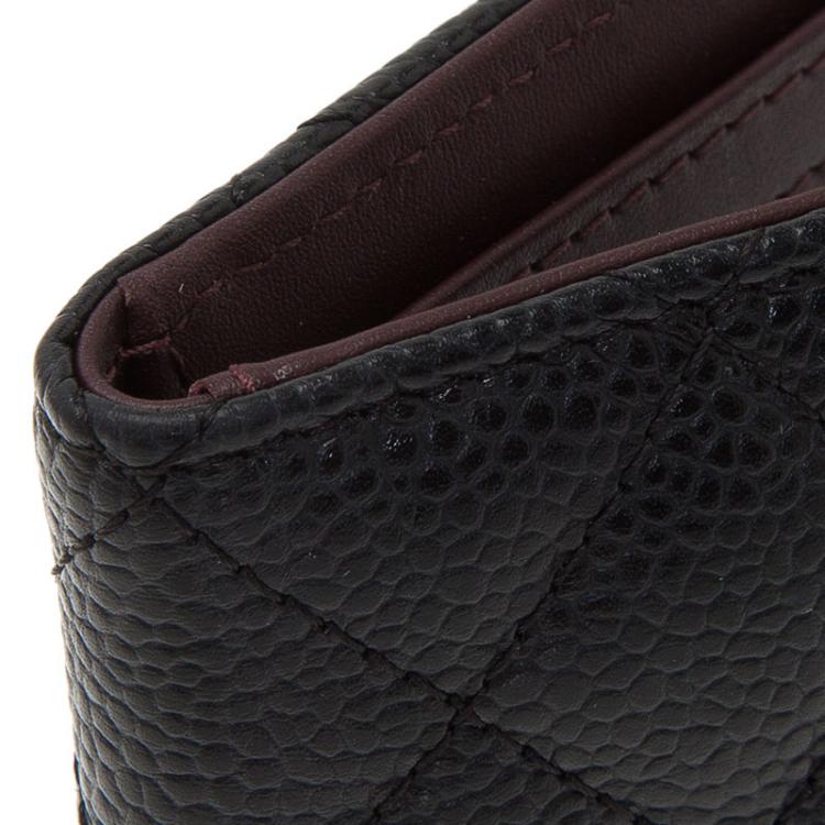 Pre Owned Chanel Black Quilted Lambskin Card Holder