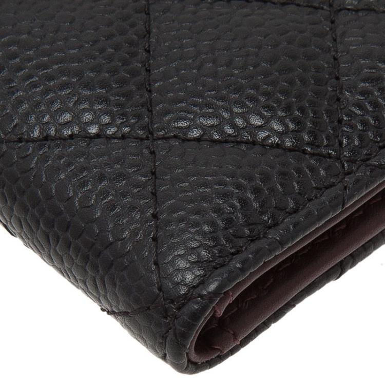 Pre Owned Chanel Black Quilted Lambskin Card Holder