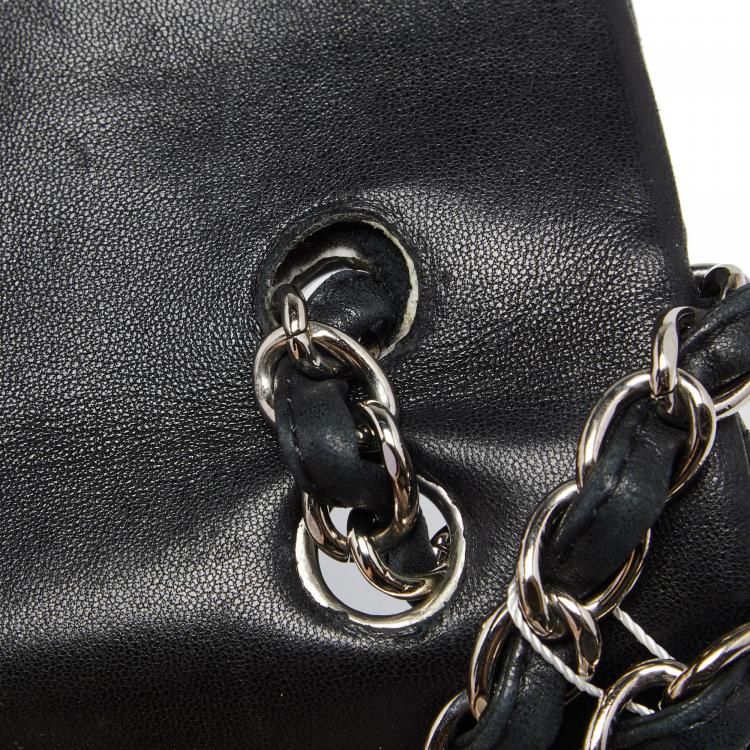 Pre Owned Chanel Black Quilted Leather Maxi Classic Single Flap Bag