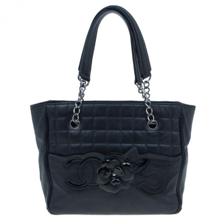 Chanel Black Leather CC Camellia No.5 Shopper Tote Chanel | The Luxury  Closet