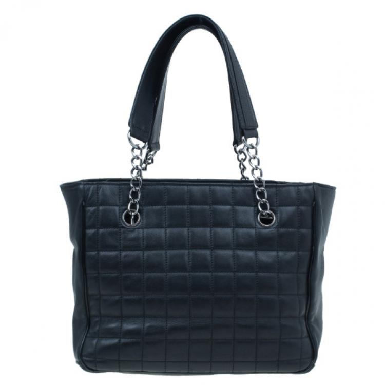 Pre Owned Chanel Black Leather CC Camellia No.5 Shopper Tote