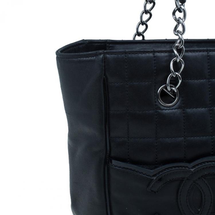 Pre Owned Chanel Black Leather CC Camellia No.5 Shopper Tote