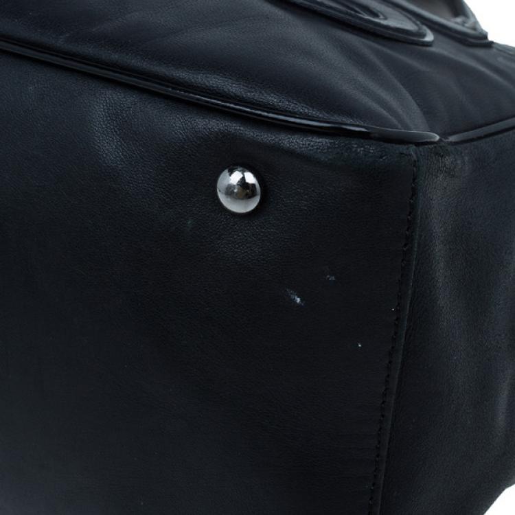 Pre Owned Chanel Black Leather CC Camellia No.5 Shopper Tote