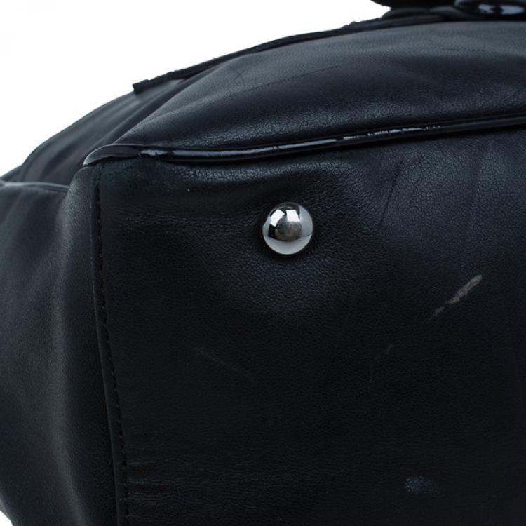 Pre Owned Chanel Black Leather CC Camellia No.5 Shopper Tote