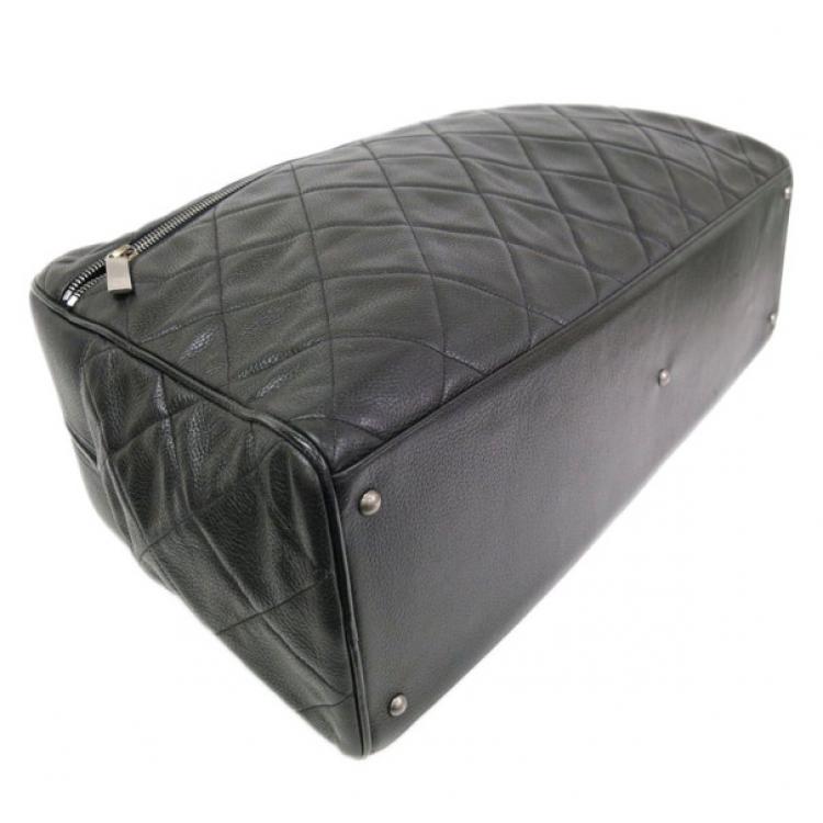 Pre Owned Chanel Black Enamel Boston Bag