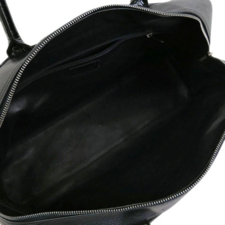 Pre Owned Chanel Black Enamel Boston Bag