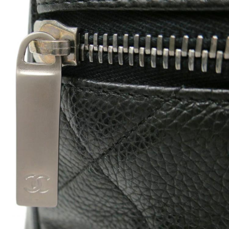 Pre Owned Chanel Black Enamel Boston Bag