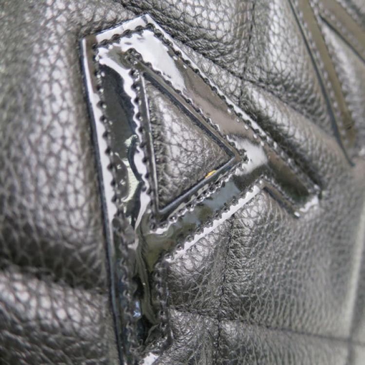 Pre Owned Chanel Black Enamel Boston Bag