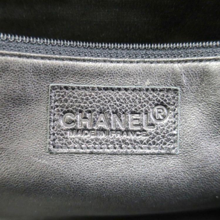 Pre Owned Chanel Black Enamel Boston Bag