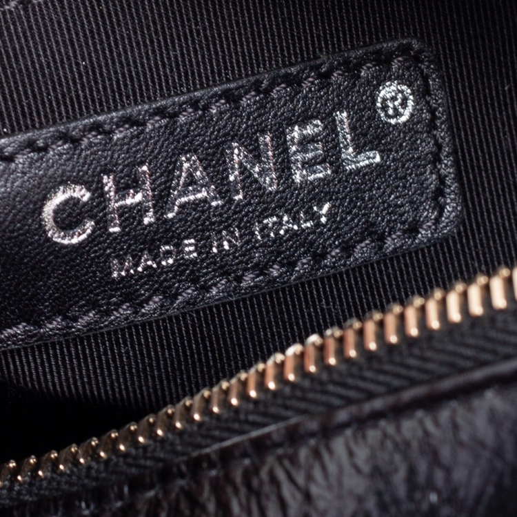 Pre Owned Chanel Black/Gold Quilted Leather Small Gabrielle Hobo