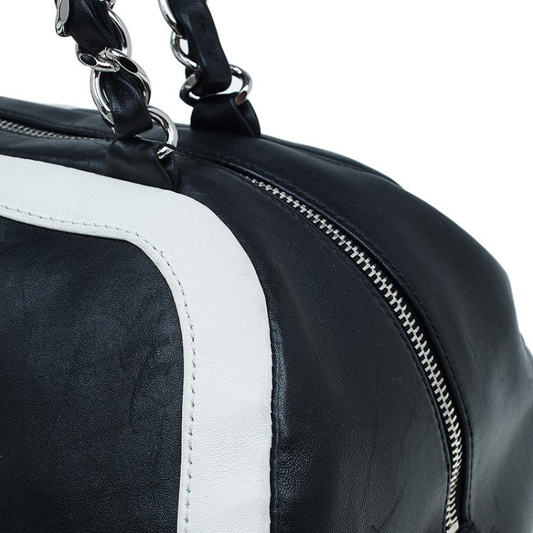Pre Owned Chanel Bicolor Leather CC Bowling Bag